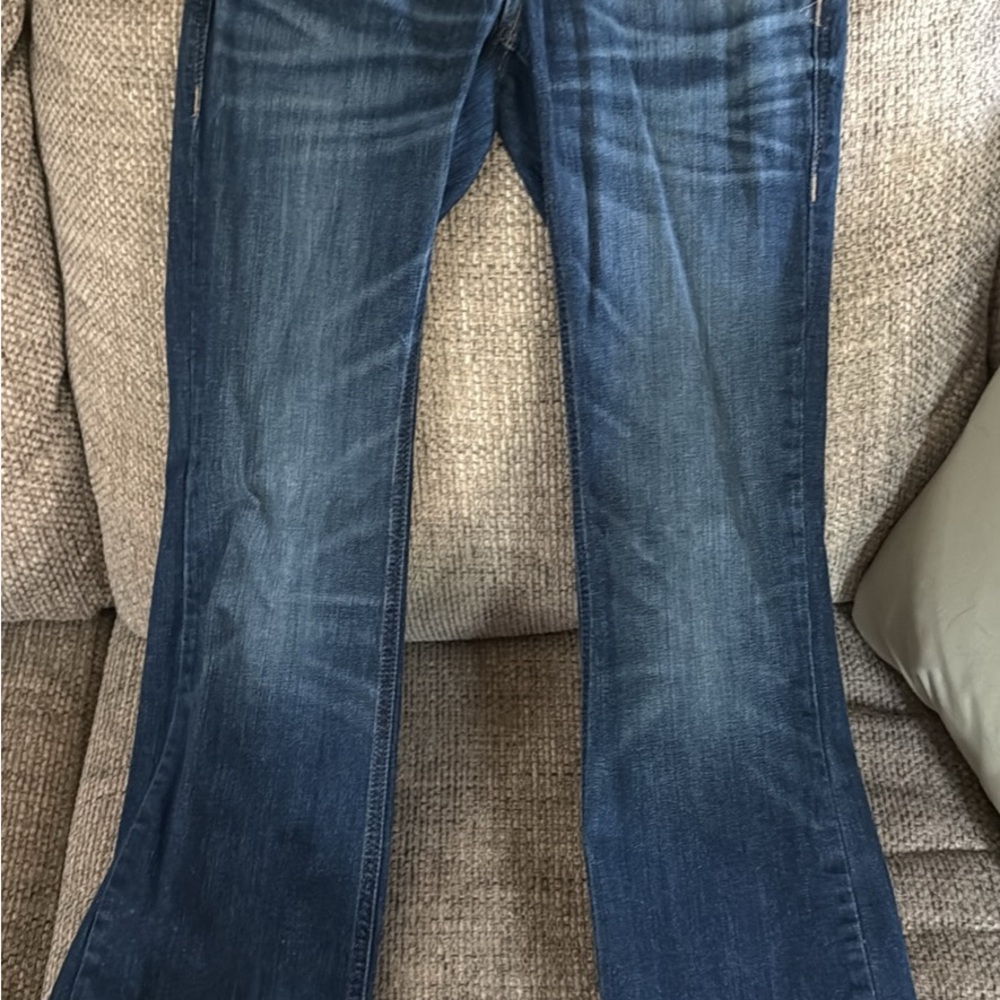 Ariat Blue Flare Wide Leg Jeans with Authentic Fading